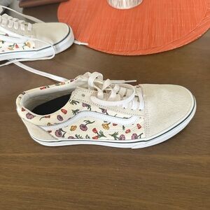 Vans Cream Sneakers with Floral Print